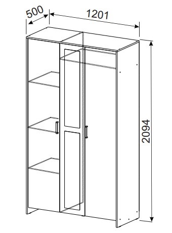 Шкаф распашной 1200 мм Дольче (СВ) в Дегтярске - degtyarsk.mebel-e96.ru