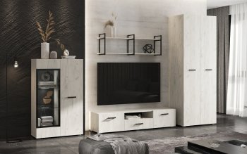 Стенка Нэнси new крафт белый (Миф) в Дегтярске - degtyarsk.mebel-e96.ru