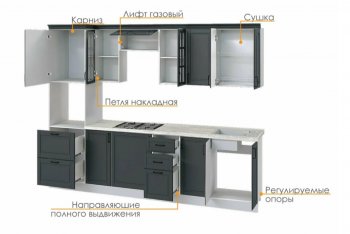 Кухонный гарнитур 3000 мм Николь-1 (Росток) в Дегтярске - degtyarsk.mebel-e96.ru