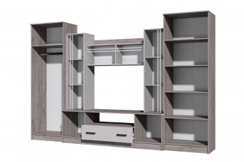 Стенка Николь-2 крафт серый/кашемир (Зарон) в Дегтярске - degtyarsk.mebel-e96.ru