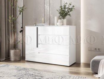Комод 1 дверь 4 ящика (1200) Норд,  белый (Миф) в Дегтярске - degtyarsk.mebel-e96.ru