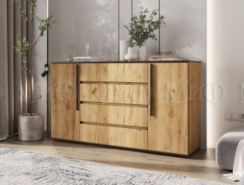 Комод 2 двери 4 ящика (1600) Норд, крафт (Миф) в Дегтярске - degtyarsk.mebel-e96.ru