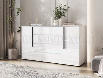 Комод 2 двери 4 ящика (1600) Норд, белый (Миф) в Дегтярске - degtyarsk.mebel-e96.ru