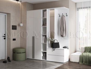 Прихожая Норд модульная белый (Миф) в Дегтярске - degtyarsk.mebel-e96.ru