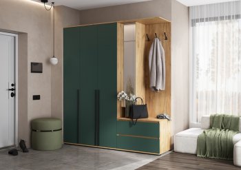 Прихожая Норд+Шкаф 1200, крафт/изумруд (Миф) в Дегтярске - degtyarsk.mebel-e96.ru