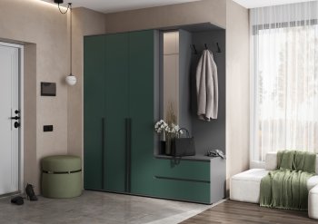 Прихожая Норд+Шкаф 1200, графит/изумруд (Миф) в Дегтярске - degtyarsk.mebel-e96.ru