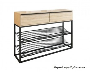 Обувница Крафт 2 (Черный муар/Дуб сонома) в Дегтярске - degtyarsk.mebel-e96.ru