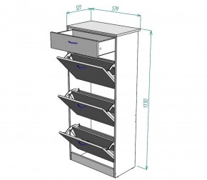 Обувница W23 (ДВ-Графит) в Дегтярске - degtyarsk.mebel-e96.ru