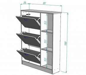 Обувница W37 (ДВ-Графит) в Дегтярске - degtyarsk.mebel-e96.ru