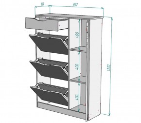 Обувница W44 (Графит) в Дегтярске - degtyarsk.mebel-e96.ru