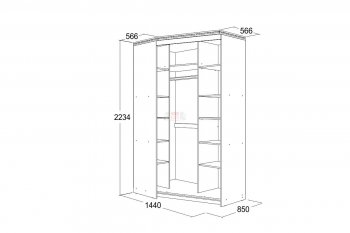 Шкаф-купе угловой Ольга-13 правый в Дегтярске - degtyarsk.mebel-e96.ru