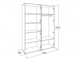 Шкаф 1600 мм Ольга-17 в Дегтярске - degtyarsk.mebel-e96.ru