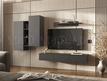 Стенка Оскар комп.2 графит (Миф) в Дегтярске - degtyarsk.mebel-e96.ru