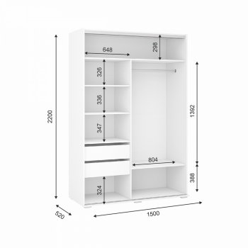 Шкаф-купе 1500 мм Оскар (ИЦ) в Дегтярске - degtyarsk.mebel-e96.ru