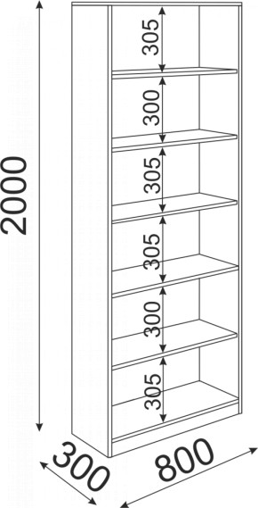 Стеллаж 800 Остин Модуль 08 (Риннер) в Дегтярске - degtyarsk.mebel-e96.ru