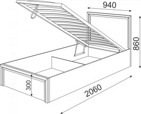 Кровать с ПМ Остин Модуль 22 (Риннер) в Дегтярске - degtyarsk.mebel-e96.ru