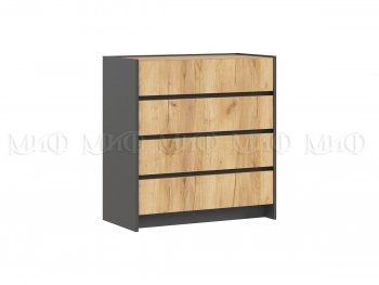 Комод 4ящ. Остин крафт/графит (Миф) в Дегтярске - degtyarsk.mebel-e96.ru