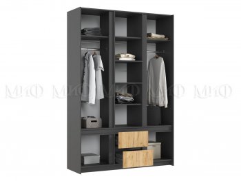 Шкаф 1500 мм Остин крафт/графит (Миф) в Дегтярске - degtyarsk.mebel-e96.ru