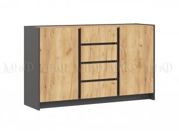Комод 2дв.4ящ. Остин крафт/графит (Миф) в Дегтярске - degtyarsk.mebel-e96.ru