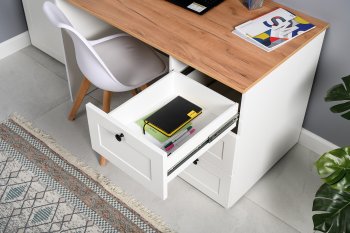 Стол письменный 12.159 Остин белый (Моби) в Дегтярске - degtyarsk.mebel-e96.ru