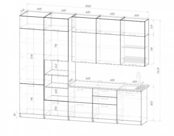 Кухонный гарнитур Парма 3000 мм (Герда) в Дегтярске - degtyarsk.mebel-e96.ru