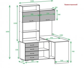 Компьютерный стол ПКС-11 правый (Памир) в Дегтярске - degtyarsk.mebel-e96.ru