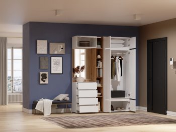 Прихожая Прага модульная, белый (Handis) в Дегтярске - degtyarsk.mebel-e96.ru