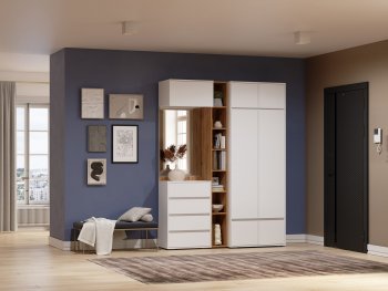 Прихожая Прага модульная, белый (Handis) в Дегтярске - degtyarsk.mebel-e96.ru