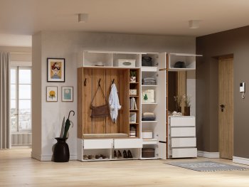 Прихожая Прага модульная, белый (Handis) в Дегтярске - degtyarsk.mebel-e96.ru