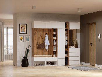 Прихожая Прага модульная, белый (Handis) в Дегтярске - degtyarsk.mebel-e96.ru