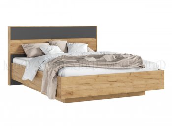 Кровать парящая Роджина с подсветкой, крафт/графит (Миф) в Дегтярске - degtyarsk.mebel-e96.ru