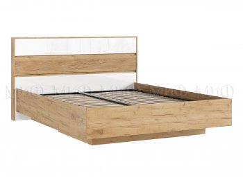 Кровать парящая Роджина с подсветкой, крафт/белый (Миф) в Дегтярске - degtyarsk.mebel-e96.ru