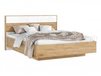 Кровать парящая Роджина с подсветкой, крафт/белый (Миф) в Дегтярске - degtyarsk.mebel-e96.ru