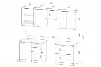Кухонный гарнитур Шелли макси 2300 мм (Герда) в Дегтярске - degtyarsk.mebel-e96.ru