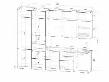 Кухонный гарнитур Шелли макси 3000 мм (Герда) в Дегтярске - degtyarsk.mebel-e96.ru