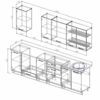 Кухонный гарнитур Латте 2800 мм в Дегтярске - degtyarsk.mebel-e96.ru