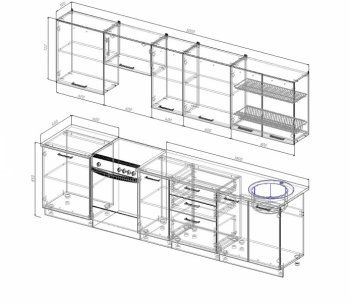 Кухонный гарнитур Руанда 3000 мм в Дегтярске - degtyarsk.mebel-e96.ru