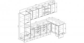 Угловой кухонный гарнитур Жемчуг 3200х1400 мм в Дегтярске - degtyarsk.mebel-e96.ru