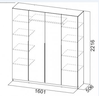 Шкаф 1600 мм ШК-5 белый (СВ) в Дегтярске - degtyarsk.mebel-e96.ru