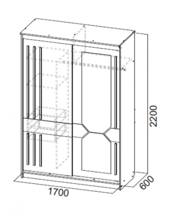 Шкаф-купе №25 1700 мм (СВ) в Дегтярске - degtyarsk.mebel-e96.ru