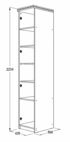 Шкаф 1-но дверный для белья Ольга-13 в Дегтярске - degtyarsk.mebel-e96.ru