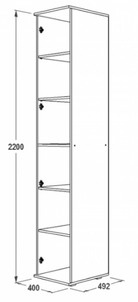 Шкаф 400 мм 1-но дверный Ольга-14 (правый) в Дегтярске - degtyarsk.mebel-e96.ru