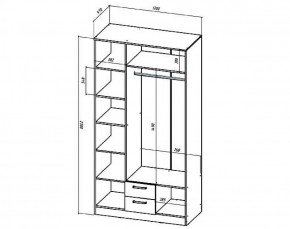 Шкаф 3-х створчатый Коста-Рика 1200 мм (Лин) в Дегтярске - degtyarsk.mebel-e96.ru