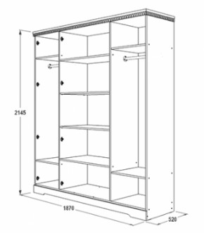 Шкаф 1800 мм для одежды и белья Ольга-12 МДФ в Дегтярске - degtyarsk.mebel-e96.ru