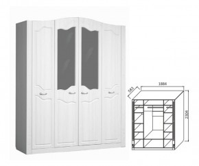 Шкаф 4-х дверный для платья и белья Ева-10 в Дегтярске - degtyarsk.mebel-e96.ru | фото