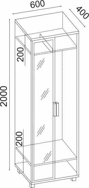 Шкаф 600 с зеркалом West (Риннер) в Дегтярске - degtyarsk.mebel-e96.ru