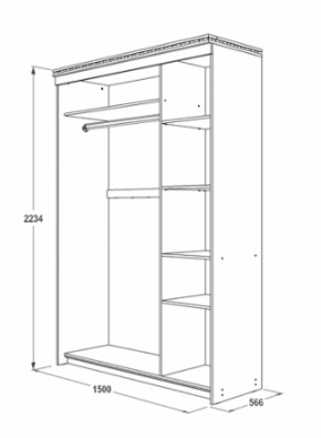 Шкаф-купе 1500 мм 3-х дверный Ольга-13 в Дегтярске - degtyarsk.mebel-e96.ru