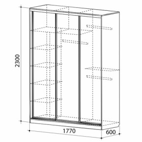 Шкаф-купе Бассо 1-600 (полки слева) в Дегтярске - degtyarsk.mebel-e96.ru