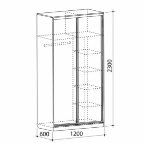 Шкаф-купе Рио 1-600 Бабочки (полки справа) в Дегтярске - degtyarsk.mebel-e96.ru