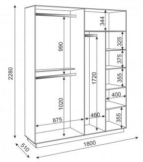 Шкаф 4-х дверный 1800 мм Тиффани М22 (Риннер) в Дегтярске - degtyarsk.mebel-e96.ru